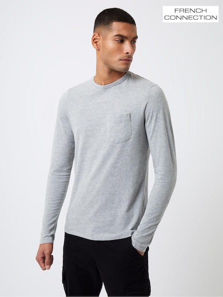 Серый - French Connection Pocket Long Sleeve T-Shirt (T51333) | €21