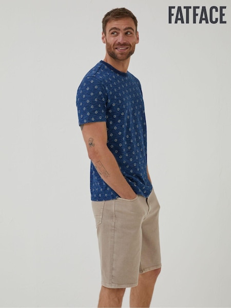 FatFace Indigo Blue Geo Print T-Shirt (T51415) | €20.50