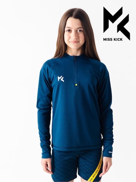 Petrolblau - Miss Kick Mädchen Sporttop mit kurzem Reißverschluss, Petrol (T51673) | 17 €
