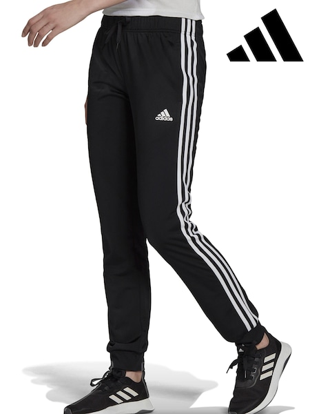 adidas Black PrimeEssentials Warm-Up Slim Tape3-Stripes Tracksuit Bottoms (T51798) | €21.50