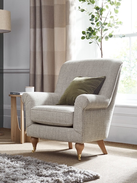 Chunky Weave Dove Grey Ashford Highback Accent Chair (T51972) | €580