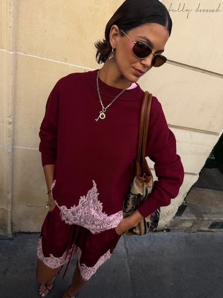 Red - Never Fully Dressed Lace Knit Copenhagen Jumper