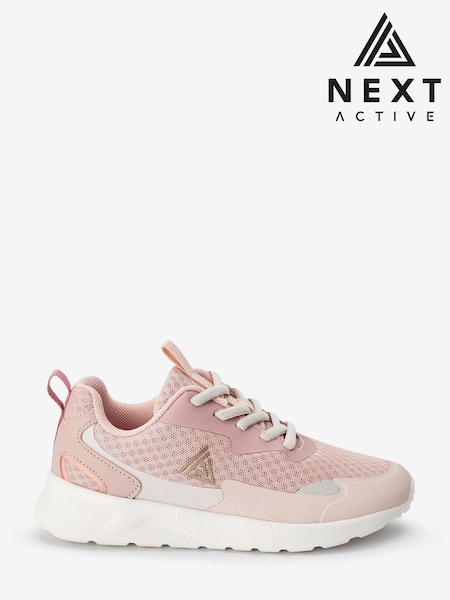Blush Pink Standard Fit (F) Lace-Up Trainers (T52377) | €23 - €28