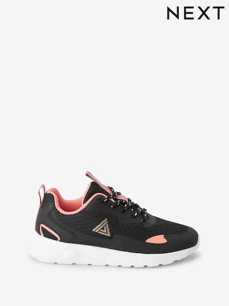 Black/Coral Standard Fit (F) Lace-Up Trainers (T52381) | €14 - €18