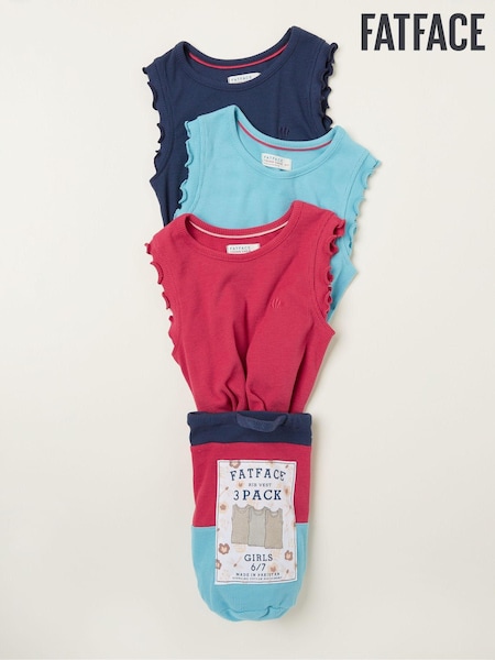 FatFace Blue Rib Jersey Vests 3 Packs (T52410) | €14.50