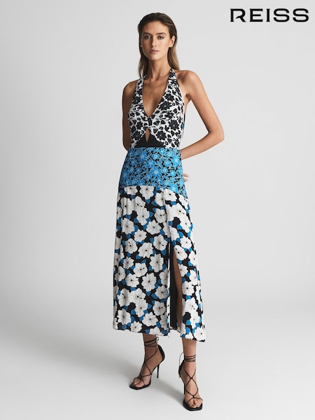 Reiss Mara Floral Print Midi Dress (T53159) | R$ 1.955
