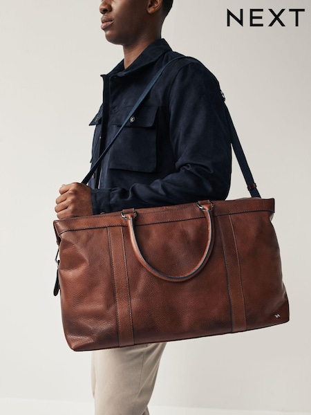 Brown Leather Holdall Bag (T53211) | €165