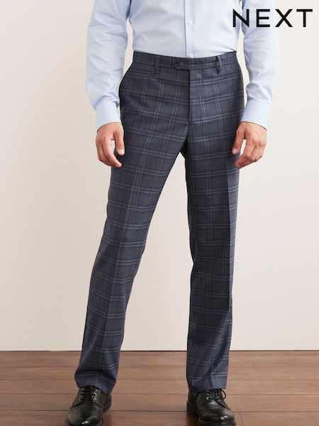 Mid Blue Trimmed Check Suit: Trousers (T53474) | €27