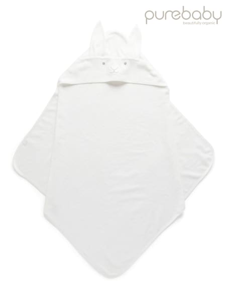 Purebaby White Cotton Hooded Towel (T53603) | $65