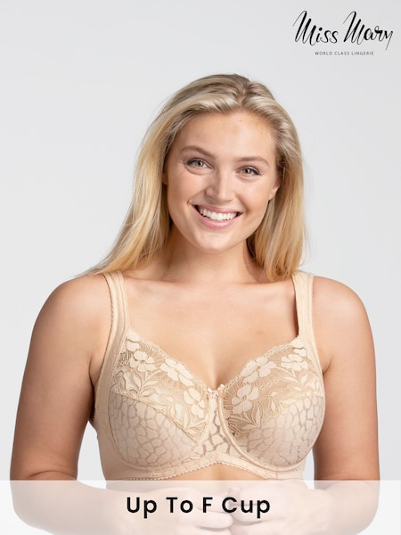 Miss Mary of Sweden Nude Jacquard & Lace Underwired Bra (T53943) | €72