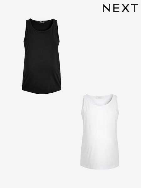 Black and White Maternity Essential Vests 2 Pack (T53966) | €11