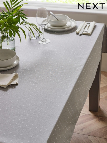 Grey Spot Wipe Clean Table Cloth (T54236) | €21 - €30