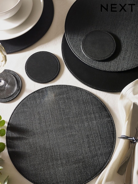 Set of 4 Reversible Faux Leather Placemats and Coasters Set (T54243) | € 30