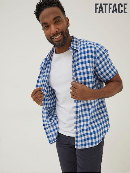 FatFace Blue Gingham Linen Shirt (T54351) | €31