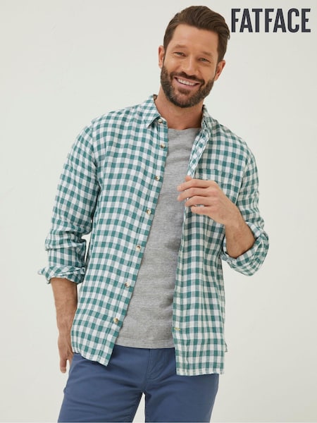 FatFace Green Gingham Linen Shirt (T54425) | €37