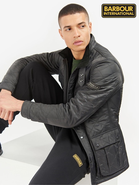 Barbour® International Grey Tourer Ariel Polar Quilt Jacket (T54430) | €242