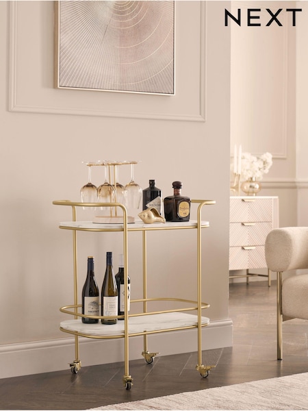 Gold Valencia Bar Trolley (T54916) | $237
