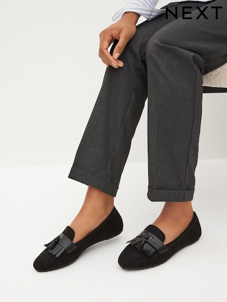 Black Forever Comfort® Cleated Tassel Loafers (T55209) | €10