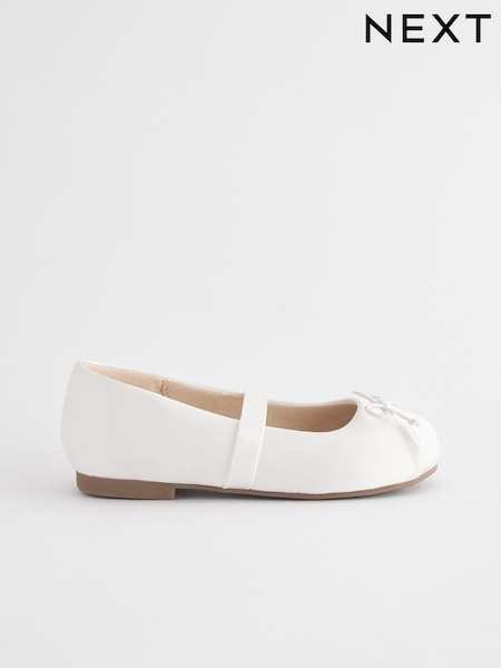 White Stain Resistant Satin Ballet Occasion Shoes (T55321) | €11 - €12