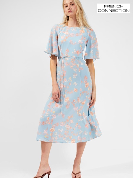 French Connection Diana Verona Crepe Blue Midi Dress (T55565) | €47