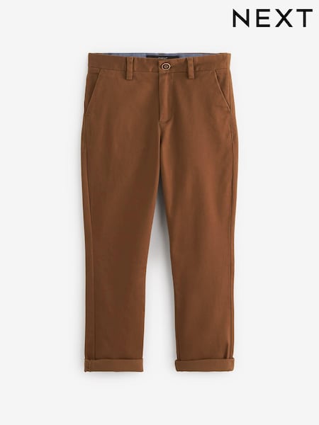 Ginger/Tan Brown Regular Fit Stretch Chino Trousers (3-17yrs) (T55750) | $19 - $28