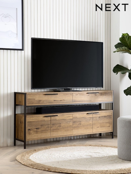 Dark Bronx Up to 65 inch, Soundbar Oak Effect Slim TV Unit (T55759) | €490