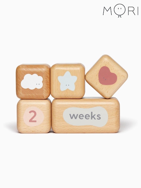 MORI Natural Wooden Baby Milestone Blocks (T55813) | €25