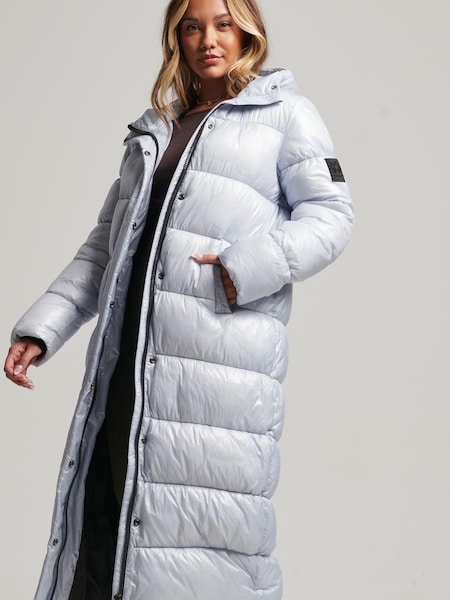 Superdry Grey XPD Sports Longline Puffer Coat (T56330) | €95