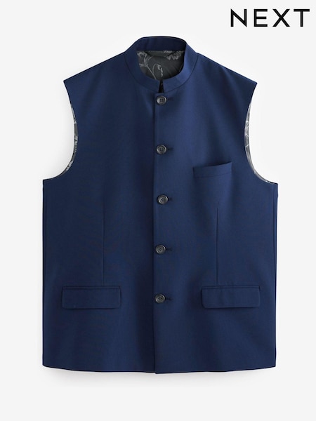 Bright Blue Nehru Collar Waistcoat (T57084) | €44