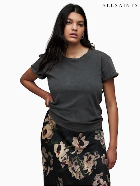 AllSaints Black Crome Anna 100% Cotton T-Shirt (T57141) | 2,704 UAH