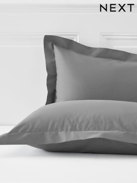 Set of 2 Grey Mid Cotton Rich Pillowcases (T57547) | €8 - €10