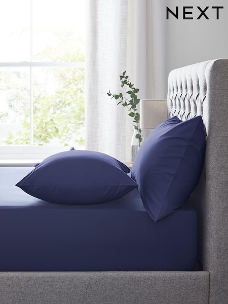 Navy Blue Easy Care Polycotton Fitted Sheet (T57551) | €7 - €14