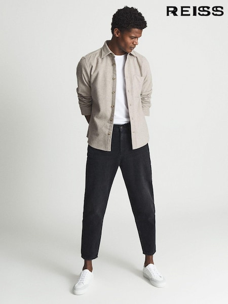 Reiss Black Daniel Washed Cropped Jeans (T57758) | €55