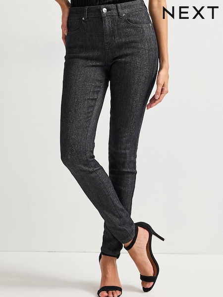 Черный - Glitter Skinny Jeans (T57896) | €7