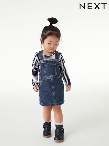 أزرق نيلي - Denim Pinafore Dress (3mths-7yrs) (T57933) | ‏66 ر.س.‏ - ‏78 ر.س.‏