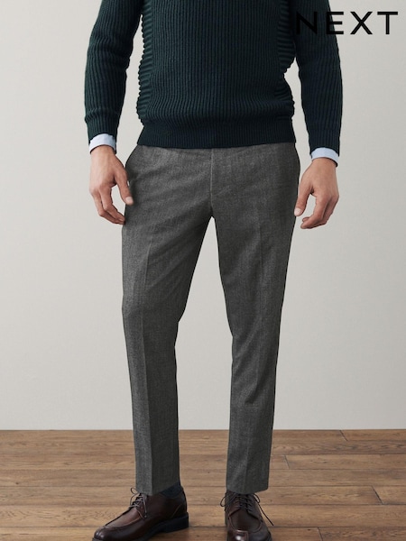 Charcoal Grey Slim Trimmed Donegal Smart Trousers (T58068) | € 9