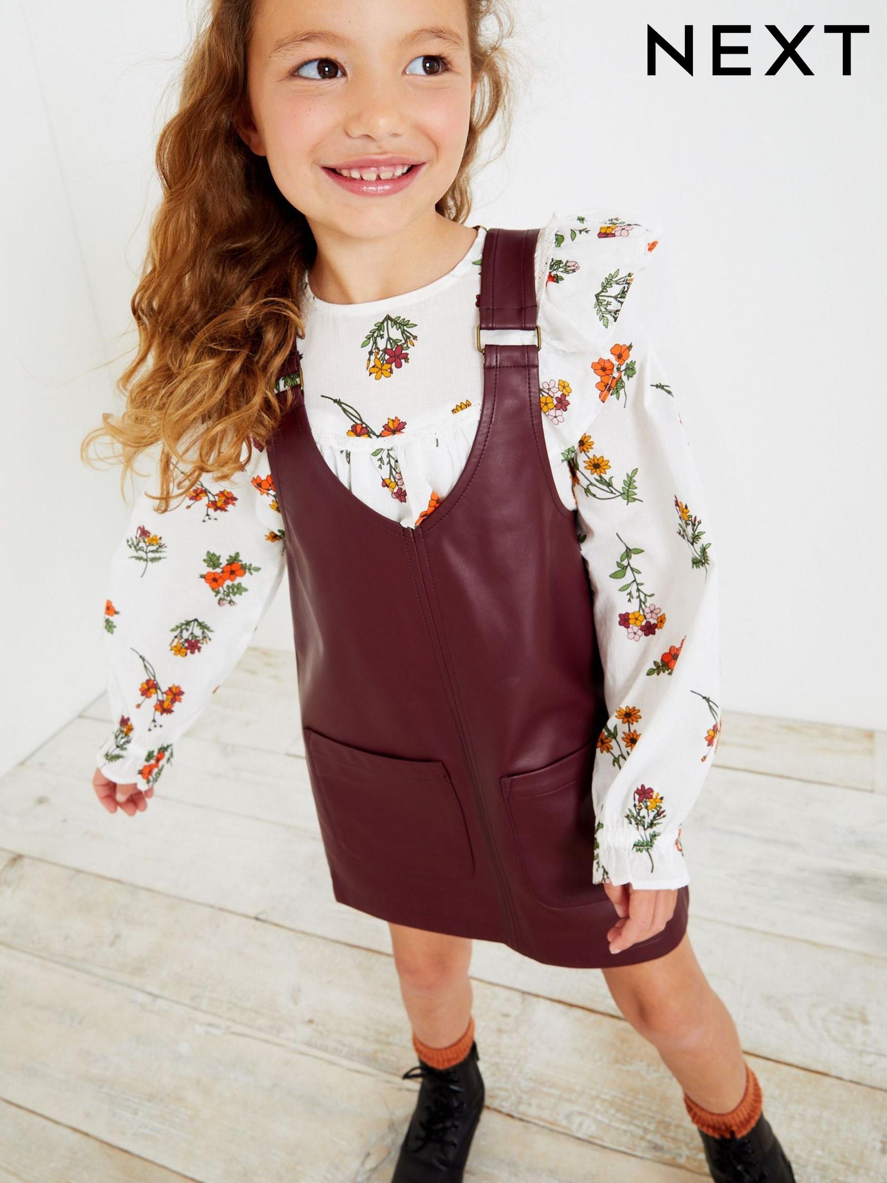 Girls Red Plain Pinafore Sleeveless Dresses Next Luxembourg
