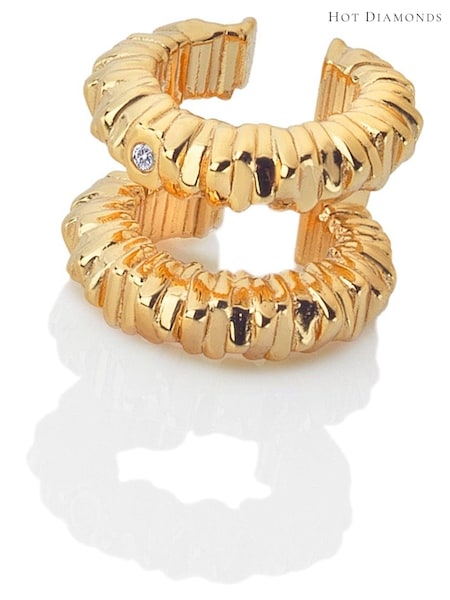 Hot Diamonds X Jac Jossa Gold Tone Believe Double Ear Cuff Earrings (T58153) | €84