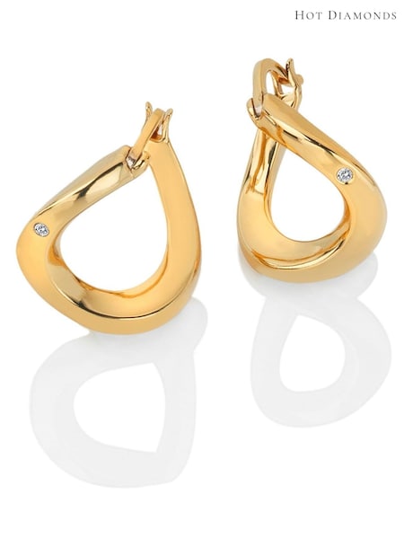 Hot Diamonds X Jac Jossa Gold Tone Soul Twist Earrings (T58155) | AED437