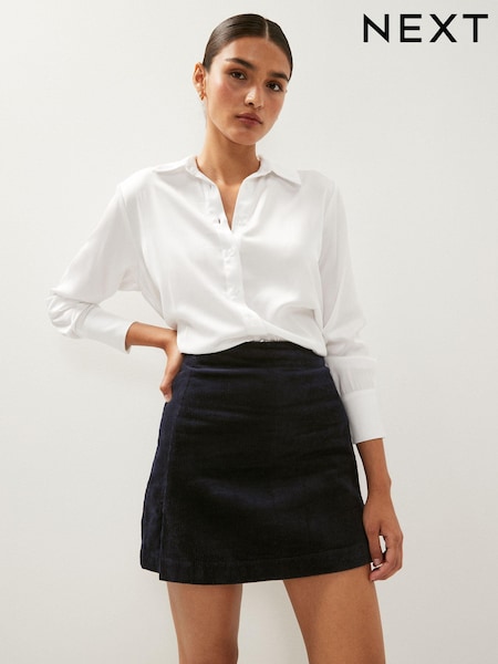 Navy Blue Corduroy Mini Skirt (T58633) | € 2