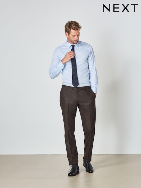 Brown Wool Blend Donegal Suit: Trousers (T59162) | €12
