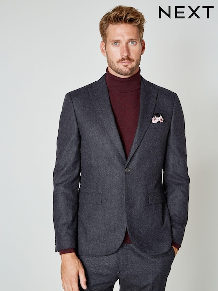 Navy Wool Donegal Suit Jacket (T59164) | €24
