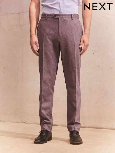 Rose Pink Slim Wool Blend Donegal Suit: Trousers (T59168) | € 32
