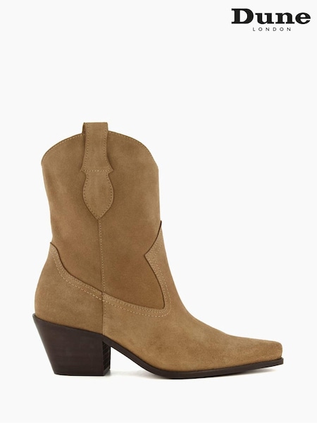 Коричневый - Dune London Pardner Pull On Western Boots (T59373) | €106