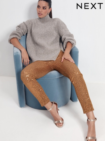 Gold Sequin Skinny Trousers (T59978) | € 17