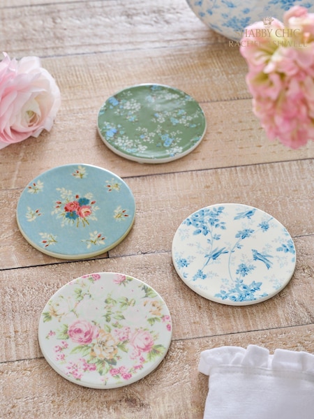 Shabby Chic by Rachel Ashwell® Set of 4 Multi Floral Fine China Coasters (T60089) | €24.50