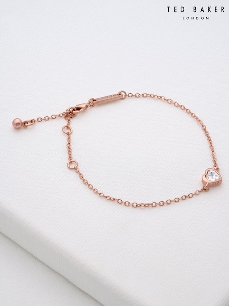 Ted Baker Rose Gold Tone HANSAA: Crystal Heart Adjustable Bracelet (T60195) | 162 QAR