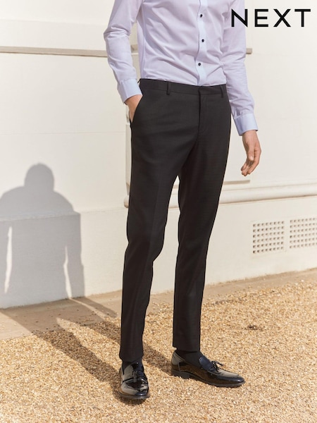 Schwarz - Slim Fit - Shawl Collar Suit: Trousers (T60318) | 30 €