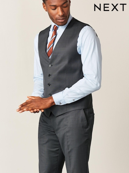 Темно-серый - Micro Patterned Wool Rich Slim Fit Suit Waistcoat (T60319) | €25