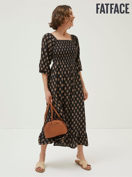 FatFace Black/Gold Adele Midi Dress (T60371) | €43.50